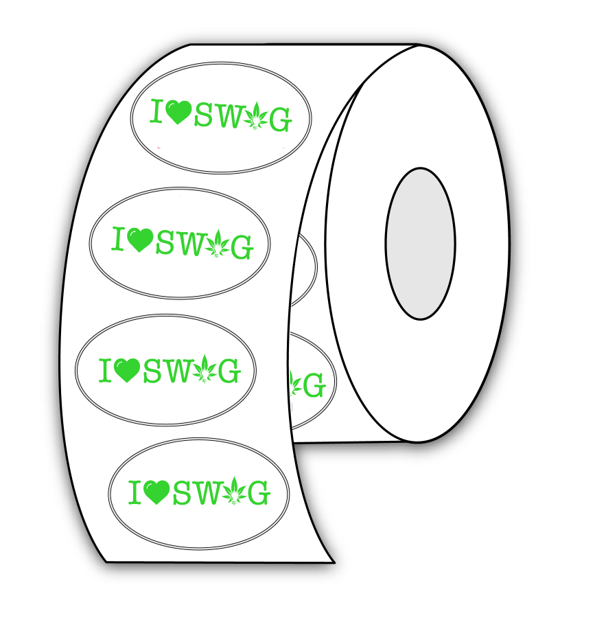 Oval Roll Labels - 3" X 2" - 